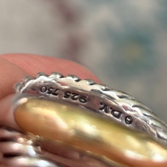 Silver and Gold Twisted Rope Ring - Picture 6 of 8